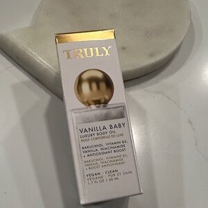 TRULY Vanilla Baby Luxury Body Oil with Gold Accents